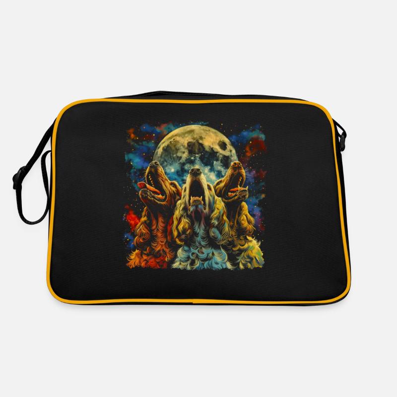 Cocker Spaniel Chien Howling Moon Sac Retro