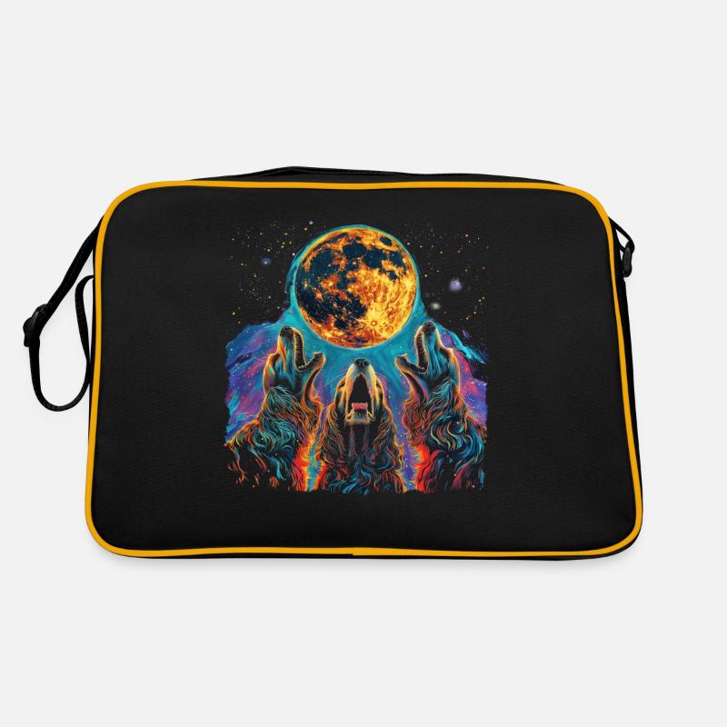 Cocker Spaniel Dog Howling Moon Retro Bag