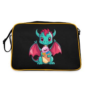 Dino Dragon Dragon Cream Cône Glace Snacking Enfants - Sac Retro - noir/or - Dos