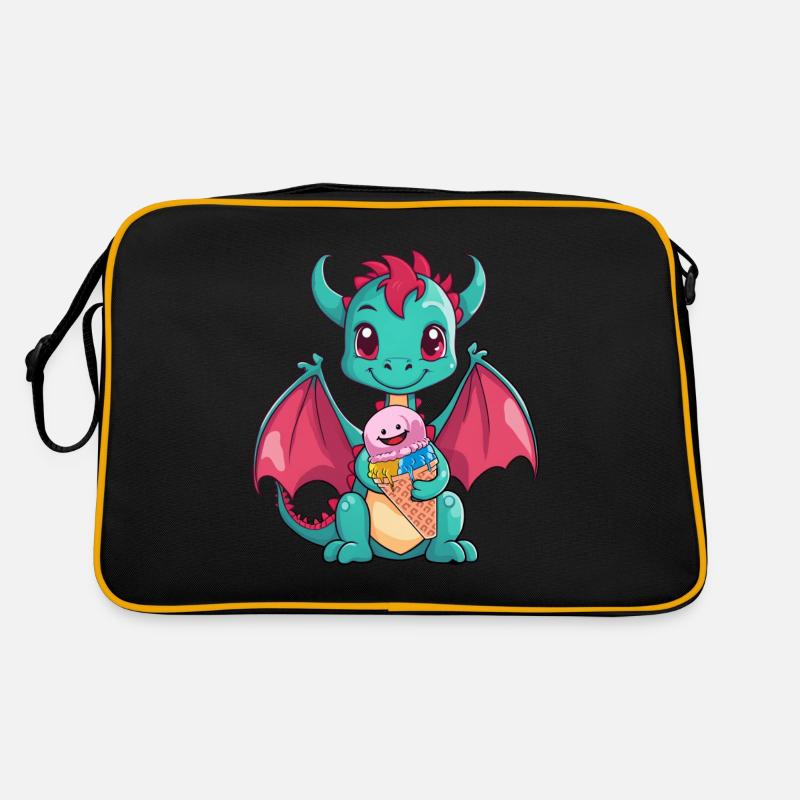 Dino Dragon Dragon Cream Cone Cream Snacking Kids Retro Bag
