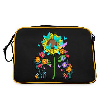 Butterflies Insect Summer Flowers Flower Nature - Retro Bag - black/gold - Back