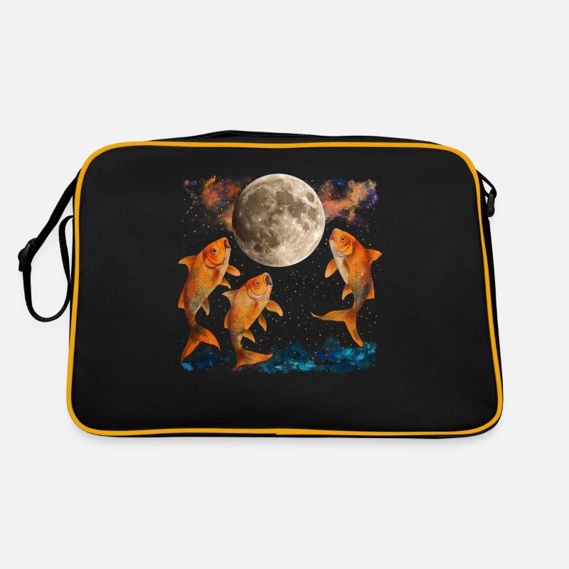 Poisson rouge Poisson Lune hurlante Sac Retro