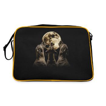 Dogue Allemand Chien Lune Hurlante - Sac Retro - noir/or - Dos