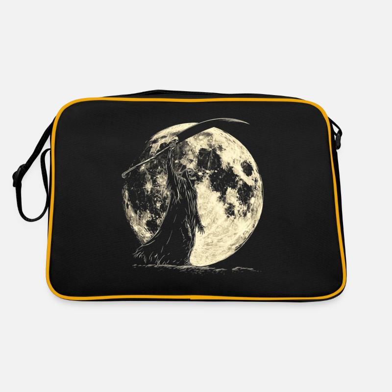 Sensenmann Der Tod Heulender Mond Retro Tasche