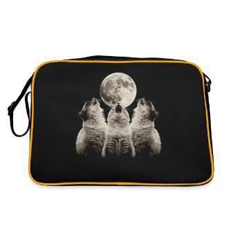Himalayakatze Heulender Mond - Retro Tasche - Schwarz/Gold - Hinten