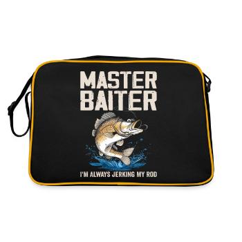 Master-Baiter Ich ruckele immer mit der Rute - Fisher - Retro Tasche - Schwarz/Gold - Hinten