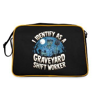 I Identify As A Graveyard Shift Worker - Retro Bag - black/gold - Back