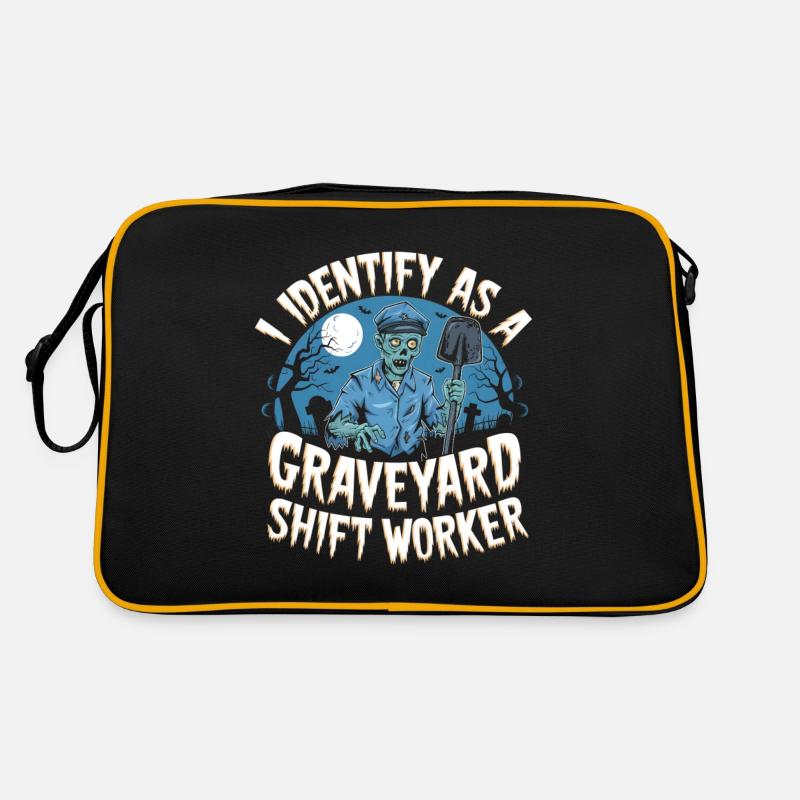 lustiges I Identify As A Graveyard Shift Worker Retro Tasche