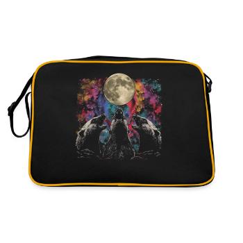 Honey Badger Ratel Howling Moon - Retro Bag - black/gold - Back