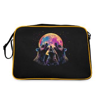 Honey Badger Ratel Howling Moon - Retro Bag - black/gold - Back