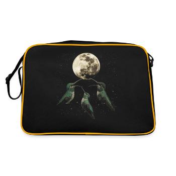 colibri oiseau lune hurlante - Sac Retro - noir/or - Dos