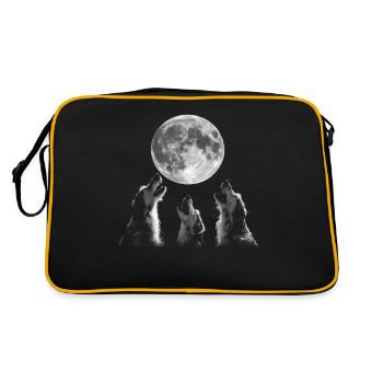 Irish Wolfhound Chien Howling Moon - Sac Retro - noir/or - Dos