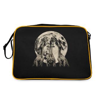 Lévrier italien chien lune hurlante - Sac Retro - noir/or - Dos