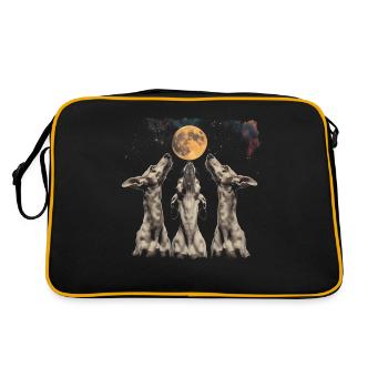Lévrier italien chien lune hurlante - Sac Retro - noir/or - Dos