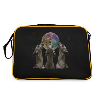 Lévrier italien chien lune hurlante - Sac Retro - noir/or - Dos