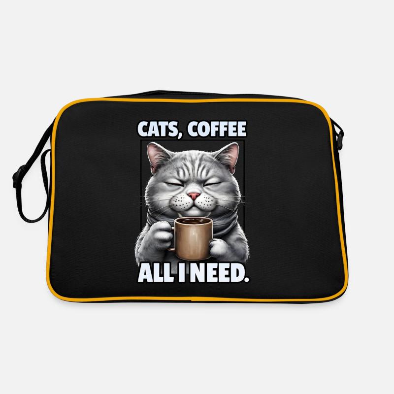 Funny Cat Art Cat Owner Cats Coffee Retro Bag
