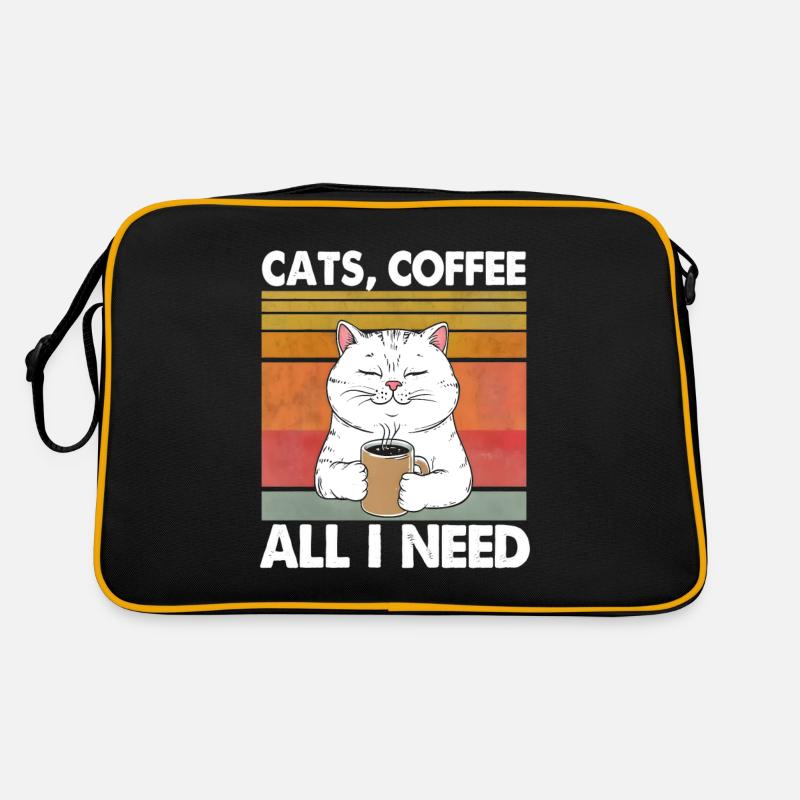 Funny Cat Art Cat Owner Cats Coffee Retro Bag