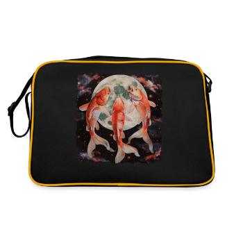 Koi Fish Carp Nishikigoi Japan Howling Moon - Retro Bag - black/gold - Back