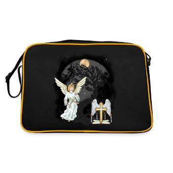 Mystical Angel Cross Crosses Crucifix Spiritual - Retro Bag - black/gold - Back
