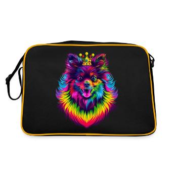 Keeshond Chien Couronne Popart - Sac Retro - noir/or - Dos