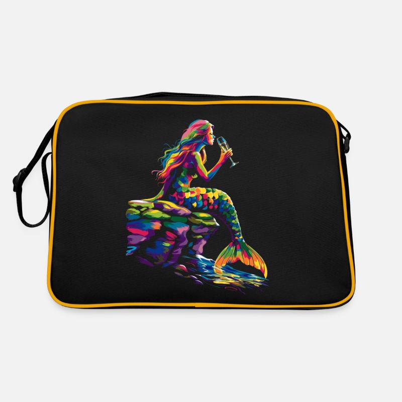 Sirène buvant du vin Popart Sac Retro
