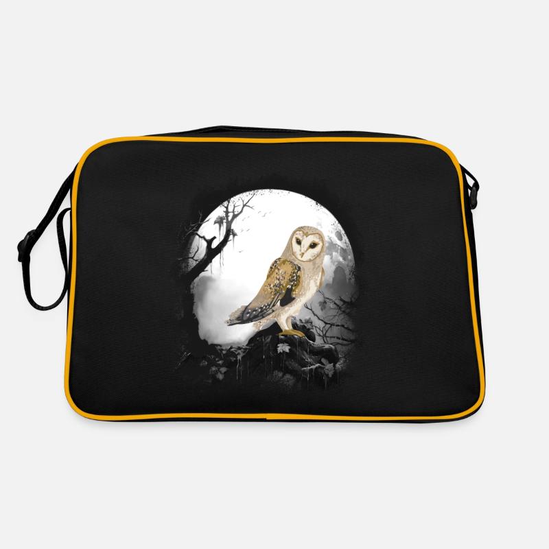 mystisch Eule Eulen Waldbewohner Märchen Kind Retro Tasche