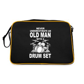 Tambours Tambours Baguette Batteur Musique Groupe Rock - Sac Retro - noir/or - Dos