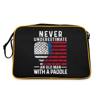 Pickleball Pickleballer USA Dink Paddle hobby - Sac Retro - noir/or - Dos