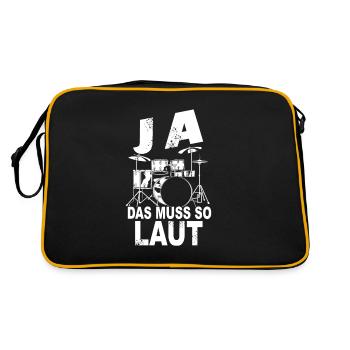 Tambours Tambours Baguette Batteur Musique Groupe Rock - Sac Retro - noir/or - Dos