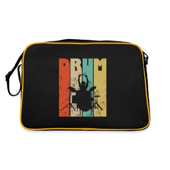 Tambours Tambours Baguette Batteur Musique Groupe Rock - Sac Retro - noir/or - Dos