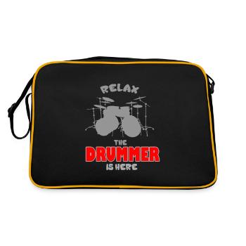 Tambours Tambours Baguette Batteur Musique Groupe Rock - Sac Retro - noir/or - Dos