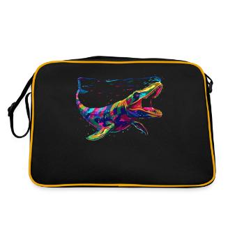 Mosasaure dinosaure Popart - Sac Retro - noir/or - Dos