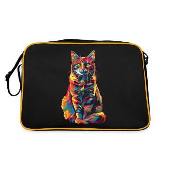 Chat Orange Chat Tigré Popart - Sac Retro - noir/or - Dos
