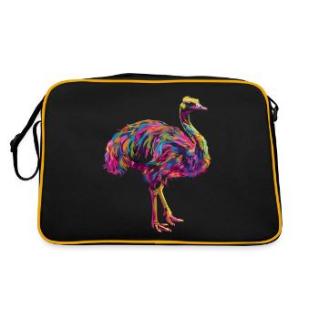 Autruche Animal Popart - Sac Retro - noir/or - Dos
