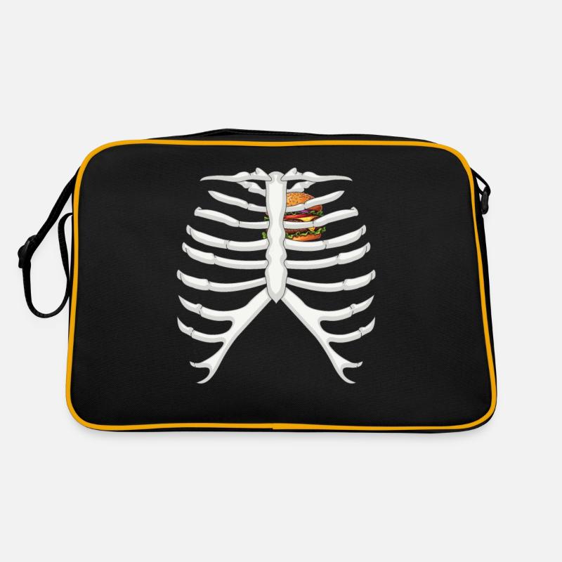 Drôle de squelette Burger Love Costume Halloween Sac Retro