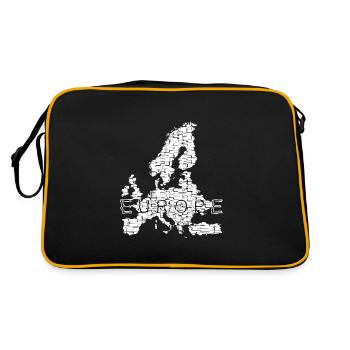 Europa Karte EU Urlaub Frieden Reisen - Retro Tasche - Schwarz/Gold - Hinten