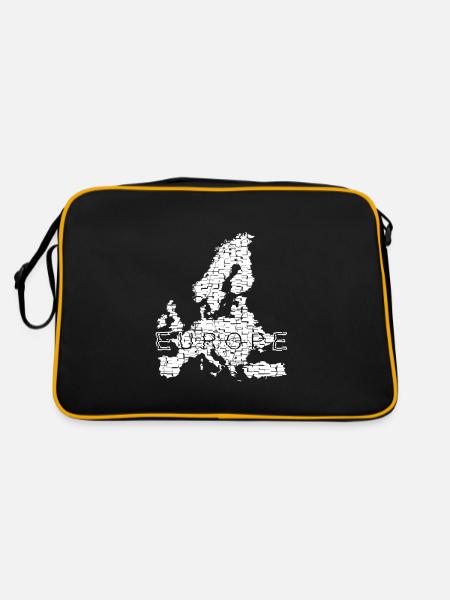 Europe Map EU Holidays Peace Travel - Retro Bag - black/gold - Back