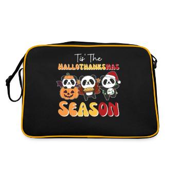 Tis' the Hallothanksmas Season Panda - Retro Bag - black/gold - Back
