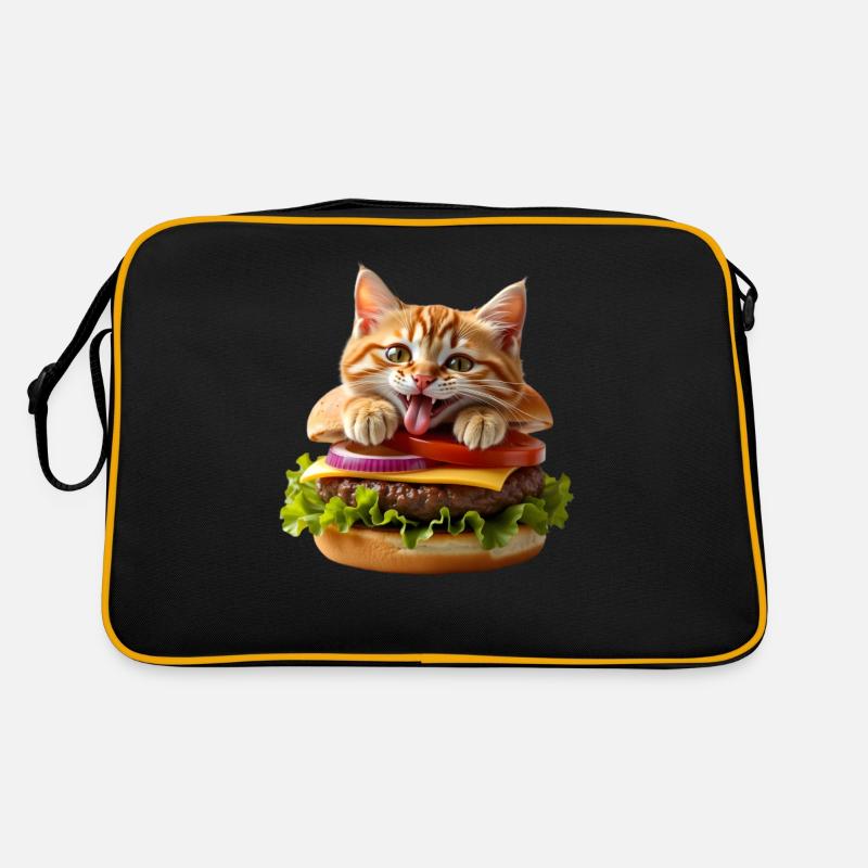 Chat Restauration rapide Burger Chats Hamburger Amoureux des chats Sac Retro
