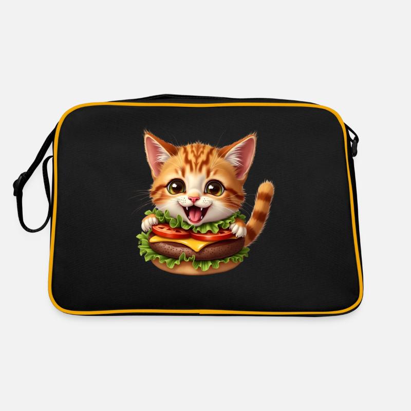 Chat Restauration rapide Burger Chats Hamburger Amoureux des chats Sac Retro