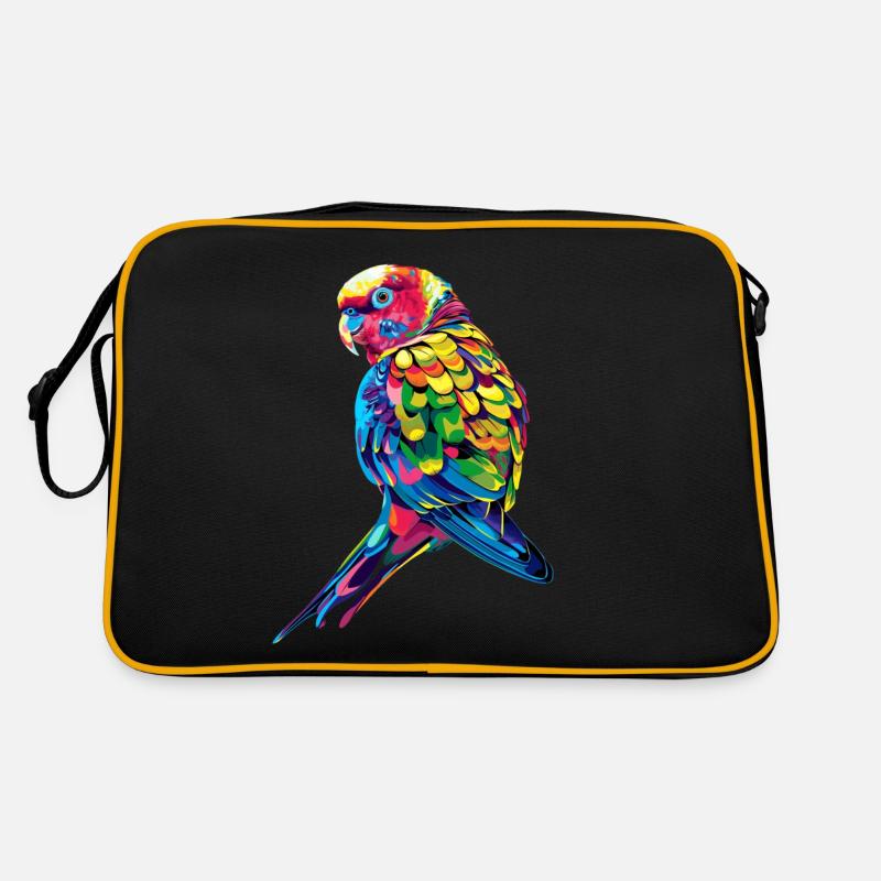 Perruche, Perruche, Perruche, Perroquet, Popart Sac Retro