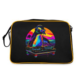 Pingouin DJ Disc Jockey Platine Plage Soleil - Sac Retro - noir/or - Dos