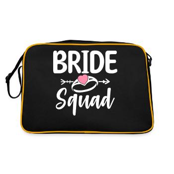 Bride Squad Brautparty Junggesellenabschied - Retro Tasche - Schwarz/Gold - Hinten