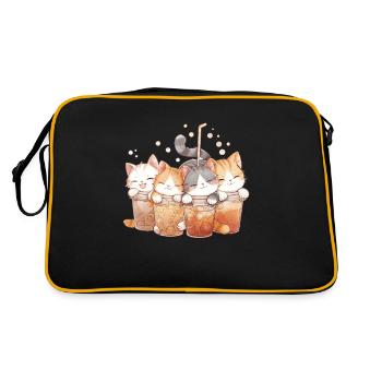 Bubble Tea Boba BubbleTea Kawaii Japan Tea Kpop - Retro Bag - black/gold - Back