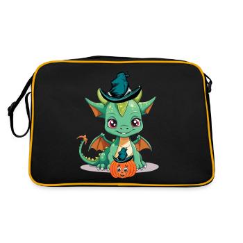 Halloween Dragon Dragon Fairy Tale Child Kids Baby - Retro Bag - black/gold - Back