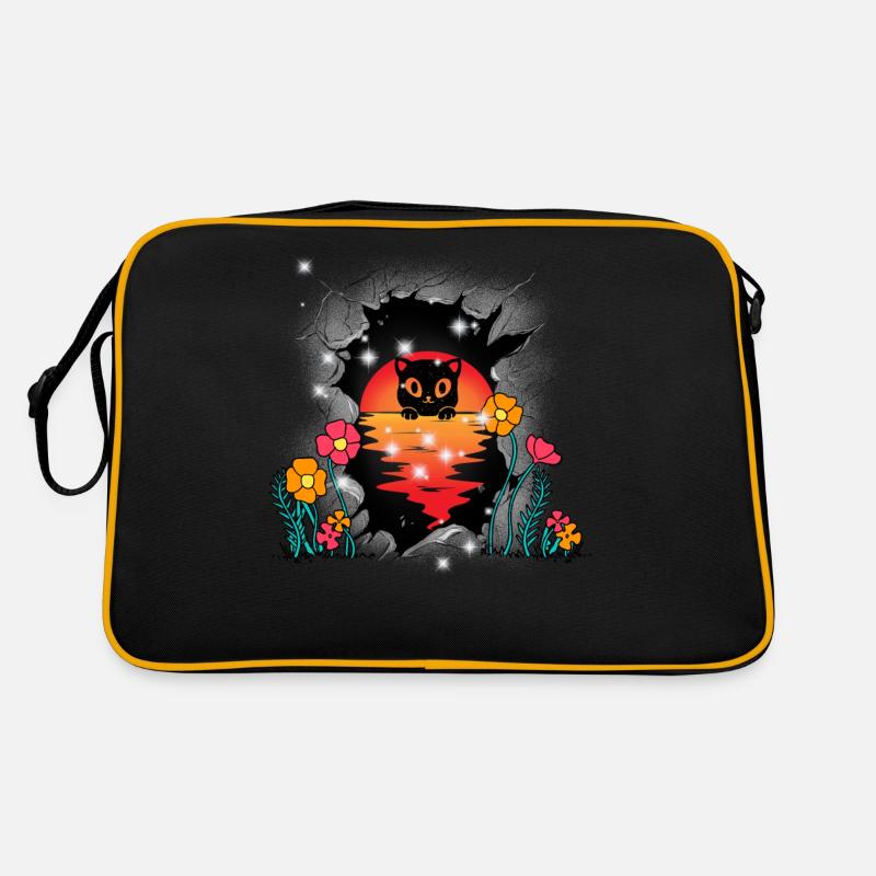 Sunset Cat Cats Kitten Nature Retro Bag