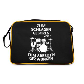 Tambours Tambours Baguette Batteur Musique Groupe Rock - Sac Retro - noir/or - Dos