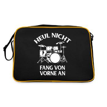 Tambours Tambours Baguette Batteur Musique Groupe Rock - Sac Retro - noir/or - Dos