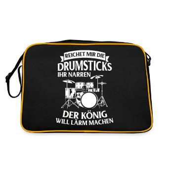 Tambours Tambours Baguette Batteur Musique Groupe Rock - Sac Retro - noir/or - Dos