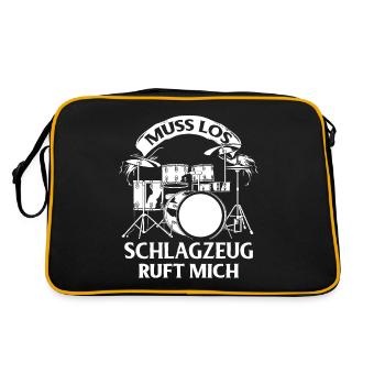Tambours Tambours Baguette Batteur Musique Groupe Rock - Sac Retro - noir/or - Dos